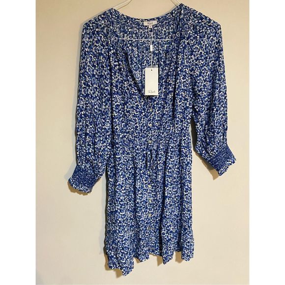 Rails NWT Eliza Drawstring Waist Dress "Ice Chrysanthemum", Size Medium, MP $238 - Picture 3 of 9